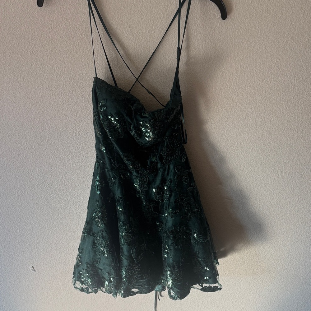 Windsor Dark Green Sequin Mini Dress